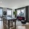 a modern looking kitchen with a large window