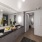 a bathroom with a large mirror